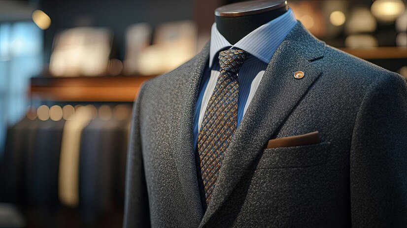 closeup-gray-suit-jacket-with-blue-striped-shirt-colorful-patterned-tie_926058-11293